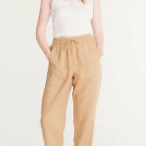 J.Crew Tie-waist seaside pant in linen blend XXL in color Desert Sand